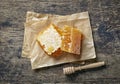 Fresh honey comb pieces Royalty Free Stock Photo