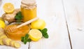 Fresh honey, ginger and lemon