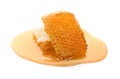 Fresh honeycomb on white background Royalty Free Stock Photo
