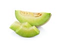 Fresh honeydew Melon on White Background Royalty Free Stock Photo