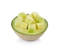 Fresh honeydew Melon on White Background Royalty Free Stock Photo