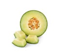 Fresh honeydew Melon on White Background Royalty Free Stock Photo