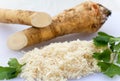 Fresh horseradish with parsley Royalty Free Stock Photo