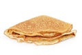 Fresh hot blinis or crepes isolated on white Royalty Free Stock Photo
