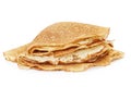 Fresh hot blinis or crepes on white