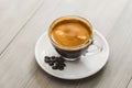 Fresh hot cup of brewed espresso coffee Royalty Free Stock Photo