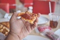 Fresh and hot Pizza slice for lunch Royalty Free Stock Photo