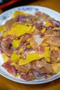 A fresh hot pot dish, fresh raw three yellow chicken Royalty Free Stock Photo