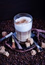 Fresh hot tasty latte macchiato coffee Royalty Free Stock Photo