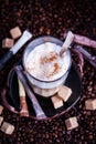 Fresh hot tasty latte macchiato coffee Royalty Free Stock Photo