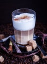 Fresh hot tasty latte macchiato coffee Royalty Free Stock Photo