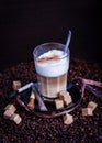 Fresh hot tasty latte macchiato coffee Royalty Free Stock Photo