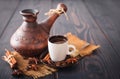 Fresh and hot turkish coffee. Royalty Free Stock Photo