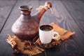 Fresh and hot turkish coffee. Royalty Free Stock Photo