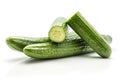 Fresh Hothouse Cucumber isolated on white Royalty Free Stock Photo