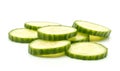 Fresh Hothouse cucumber isolated on white Royalty Free Stock Photo