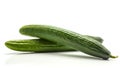 Fresh hothouse cucumber on white