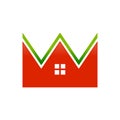 Fresh Housing Real Estate Crown Shape Graphic Icon