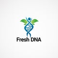 Fresh human DNA logo vector, icon, element, and template for company