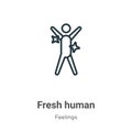 Fresh human outline vector icon. Thin line black fresh human icon, flat vector simple element illustration from editable feelings