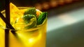 Fresh ice cold orange maraquia lemonade dressed with mint and orange slices Royalty Free Stock Photo