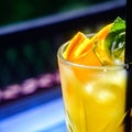 Fresh ice cold orange maraquia lemonade dressed with mint and orange slices Royalty Free Stock Photo