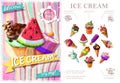 Fresh Ice Cream Colorful Concept