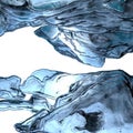 Fresh ice crystal Cooling water for a comfortable summer Blue, abstract, elegant and modern 3D rendering image