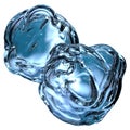 Fresh ice crystal Cooling water in summer Blue, abstract, elegant and modern 3D rendering image