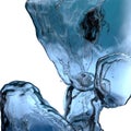 Fresh ice crystals Cool summer water fun Blue, Abstract, Elegant and Modern 3D Rendering image