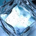 Fresh ice crystals Refreshing cold water Bright summer like a jewel Blue, abstract, elegant and modern 3D rendering image Royalty Free Stock Photo