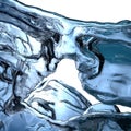 Fresh ice crystals Summer bounty of cold water Blue, abstract, elegant and modern 3D rendering image