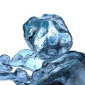 Fresh ice crystals Summer cooling water gems Blue, abstract, elegant and modern 3D rendering image