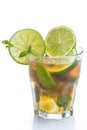 Fresh ice tea with lime Royalty Free Stock Photo