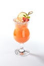 Fresh Iced Citrus Cocktail with Strawberry and Dry Lemon Isolated Royalty Free Stock Photo