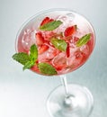 Fresh iced strawberry cocktail