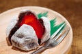 Fresh Ichigo Daifuku, strawberry mochi Japanese sweet Royalty Free Stock Photo