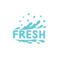 Fresh icon. Blue spray, water splash, drop. Vector illustration.