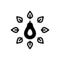 Black solid icon for Fresh, fruit and natural Royalty Free Stock Photo