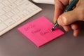 fresh idea note to self on a colourful stickypad. Royalty Free Stock Photo