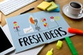 FRESH IDEAS Ideas Design Innovation think Objective Strategy , Royalty Free Stock Photo