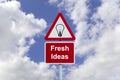 Fresh ideas signpost in the sky Royalty Free Stock Photo