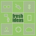 Fresh ideas text. business concept . Icon and button set Royalty Free Stock Photo