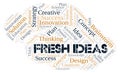 Fresh Ideas typography word cloud create with the text only. Royalty Free Stock Photo
