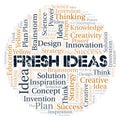 Fresh Ideas typography word cloud create with the text only. Royalty Free Stock Photo