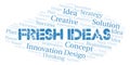 Fresh Ideas typography word cloud create with the text only. Royalty Free Stock Photo