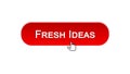 Fresh ideas web interface button clicked with mouse cursor, red color, design Royalty Free Stock Photo