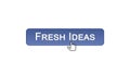 Fresh ideas web interface button clicked with mouse cursor, violet color, design Royalty Free Stock Photo