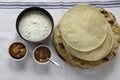 Fresh Indian flat breads Naans and poppadums Royalty Free Stock Photo