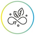 fresh infinity icon, leaves with infinity sign, save environment, eco-friendly